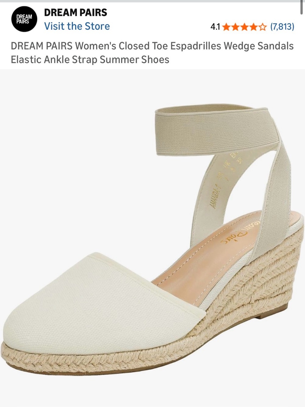 Dream Pairs Cream Women's Espadrille Wedge Sandals